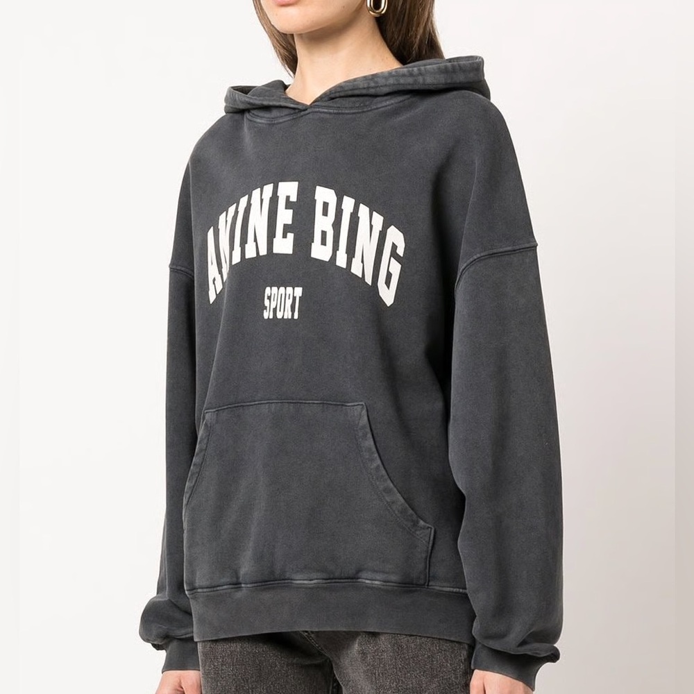 Anine Bing | Harvey Sweatshirt Washed Charcoal Hoodie